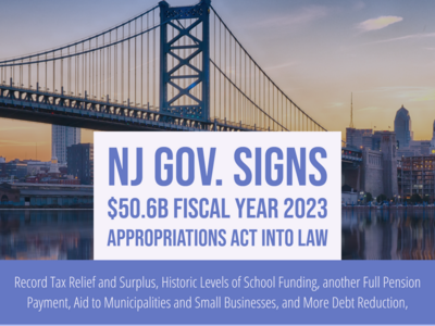 NJ Gov. Signs $50.6B Fiscal Year 2023 Appropriations Act into Law