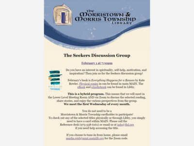 The Seekers Discussion Group & Book Club