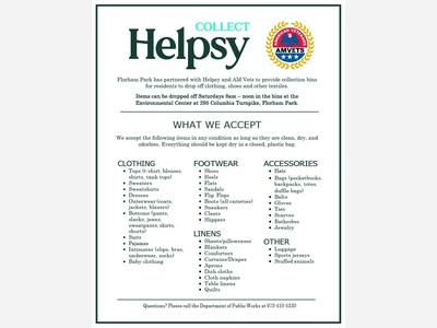 Florham Park Environmental Center Collecting Clothing