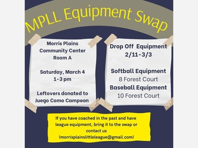 Morris Plains Little League Equipment Swap