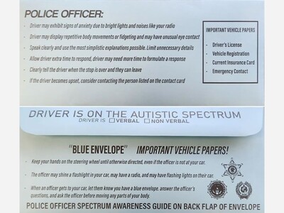 Morris County Police Participate in Blue Envelope Program