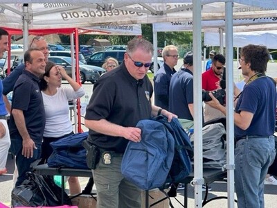 MCPO PBA 327 Participates in Backpack Giveaway Program