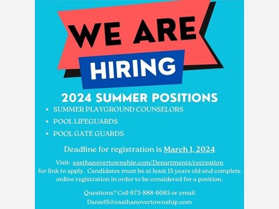East Hanover Twp, Now Hiring - 2024 Summer Recreation Positions