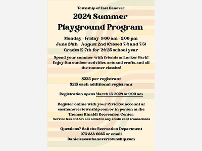 2024 Summer Playground Program in East hanover