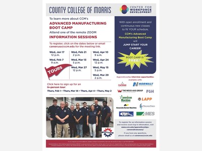 FREE Advanced Manufacturing Boot Camp at CCM