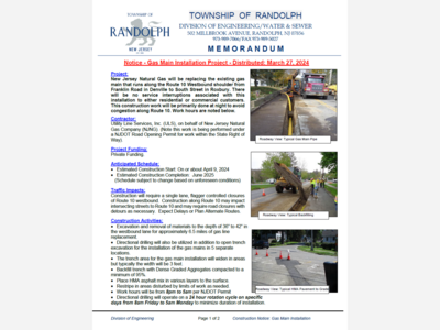 Road construction, Rt 10 Wb from Franklin Rd in Denville to South St in Roxbury