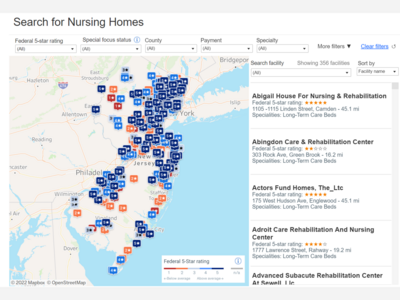 NJ Launches Nursing Home Selection Dashboard Tool