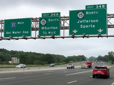 Overnight Lane Closures on Route 15 Southbound for I-80 Bridge Repairs in Wharton