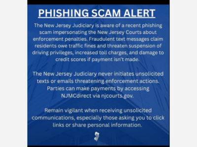 New Jersey Courts Warn of Phishing Scam Targeting Drivers