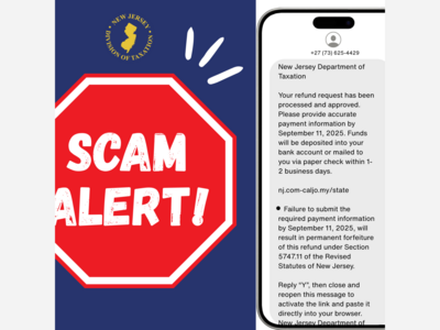 State Officials Warn of Phishing Scam Targeting New Jersey Taxpayers