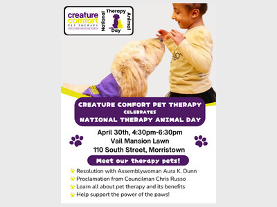 Come Celebrate National Therapy Animal Day with Therapy Pets!