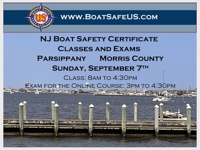 Morris County Boat Safety Class and Exam – Required in NJ!