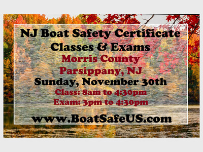 Morris County, NJ Boat Safety Class and Exam
